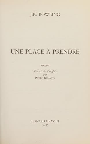 Une place à prendre