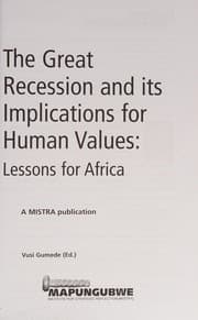 Great Recession and Its Implications for Human Values