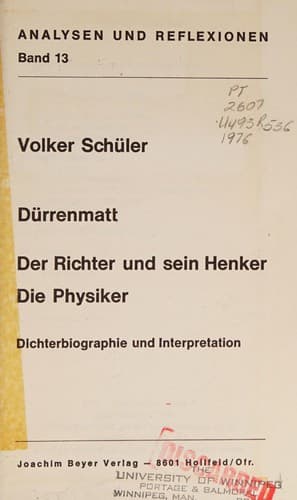 Dürrenmatt, Der Richter und sein Henker, Die Physiker