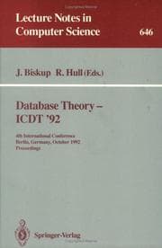 Database Theory - Icdt '92