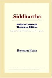 Siddhartha (Webster's German Thesaurus Edition)