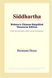 Siddhartha (Webster's Chinese-Simplified Thesaurus Edition)