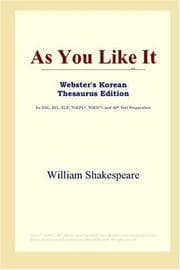 As You Like It (Webster's Korean Thesaurus Edition)