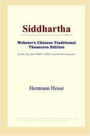 Siddhartha (Webster's Chinese-Traditional Thesaurus Edition)