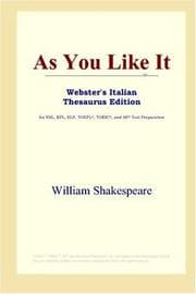 As You Like It (Webster's Italian Thesaurus Edition)