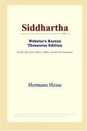Siddhartha (Webster's Korean Thesaurus Edition)